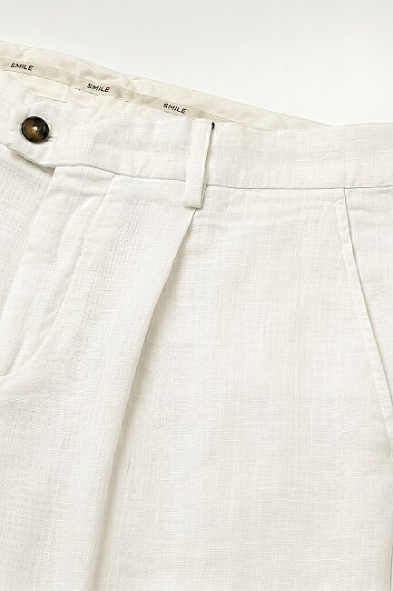 Beyaz %100 Keten Pantolon - 3