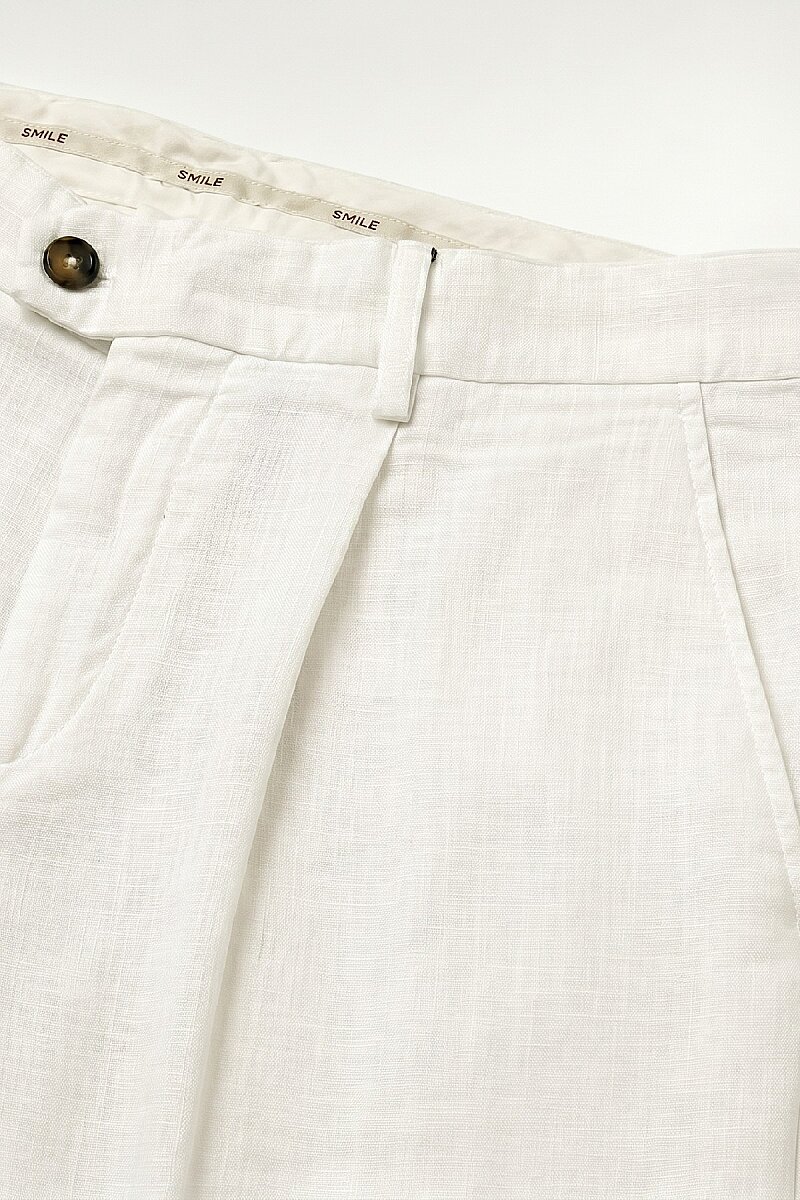 Beyaz %100 Keten Pantolon - 3