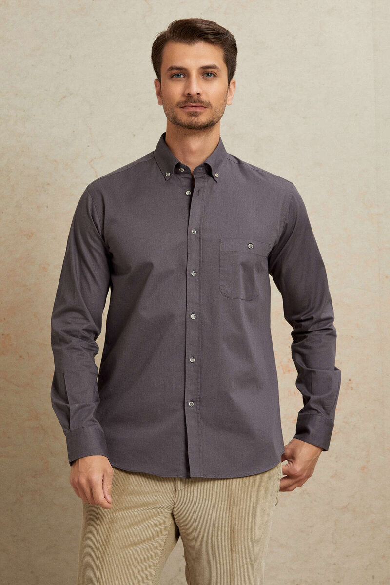 Grey 100% Cotton Shirt