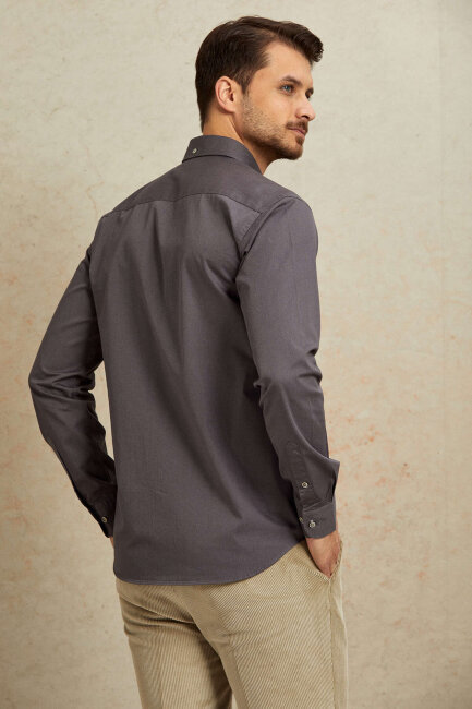 Grey 100% Cotton Shirt - 6