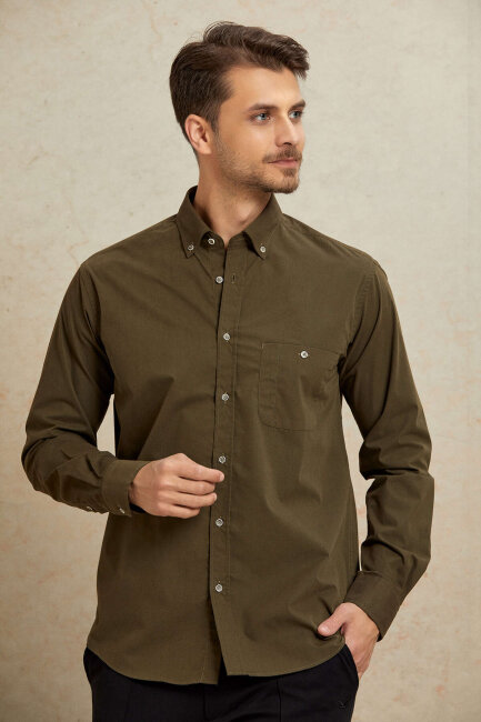 Brown 100% Cotton Shirt - 2