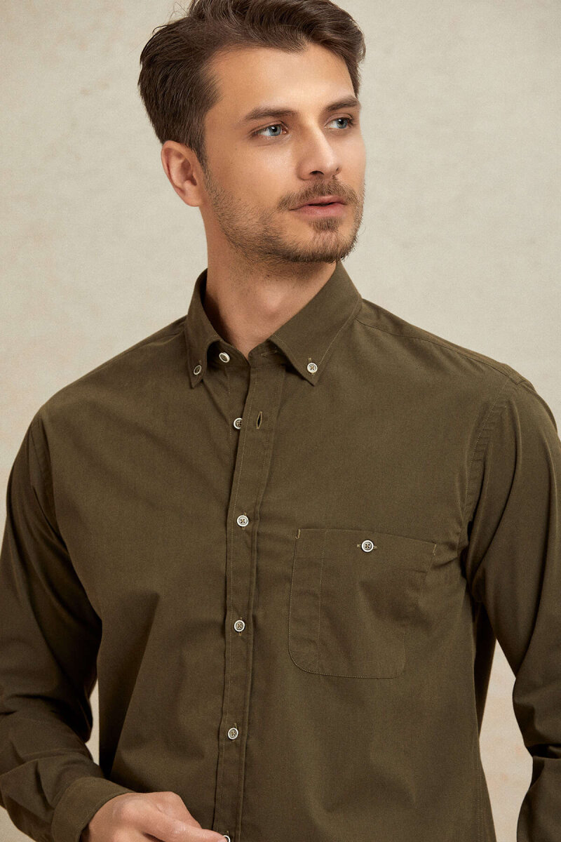Brown 100% Cotton Shirt - 3