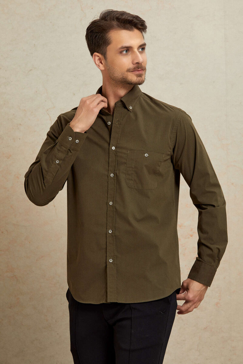 Brown 100% Cotton Shirt - 4