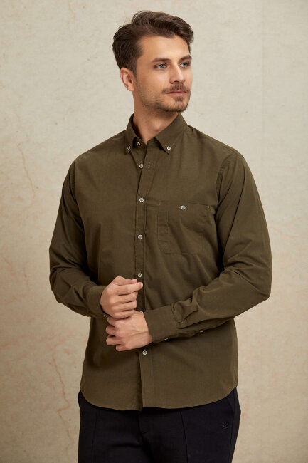 Brown 100% Cotton Shirt - 5