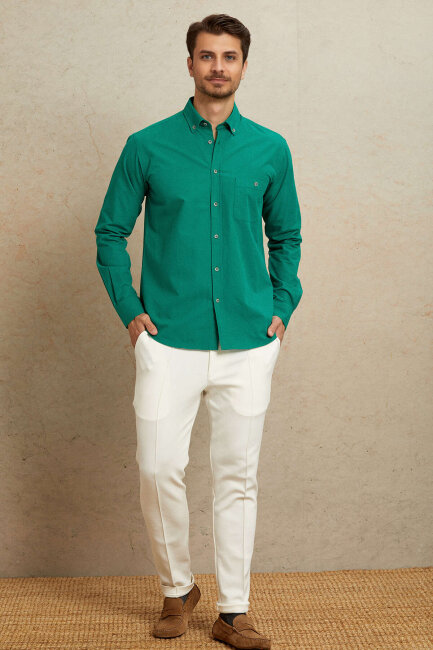 Green 100% Cotton Shirt 