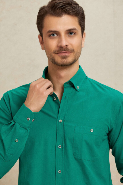 Green 100% Cotton Shirt - 3