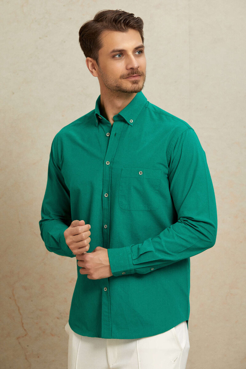 Green 100% Cotton Shirt - 4