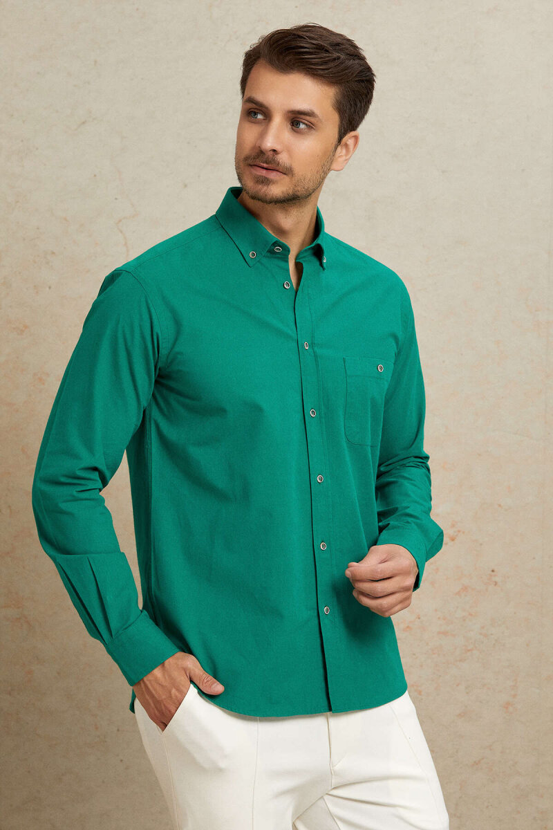 Green 100% Cotton Shirt - 6