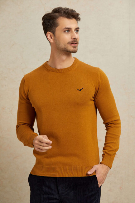 Mustard 100% Cotton Round Neck Sweater - 6