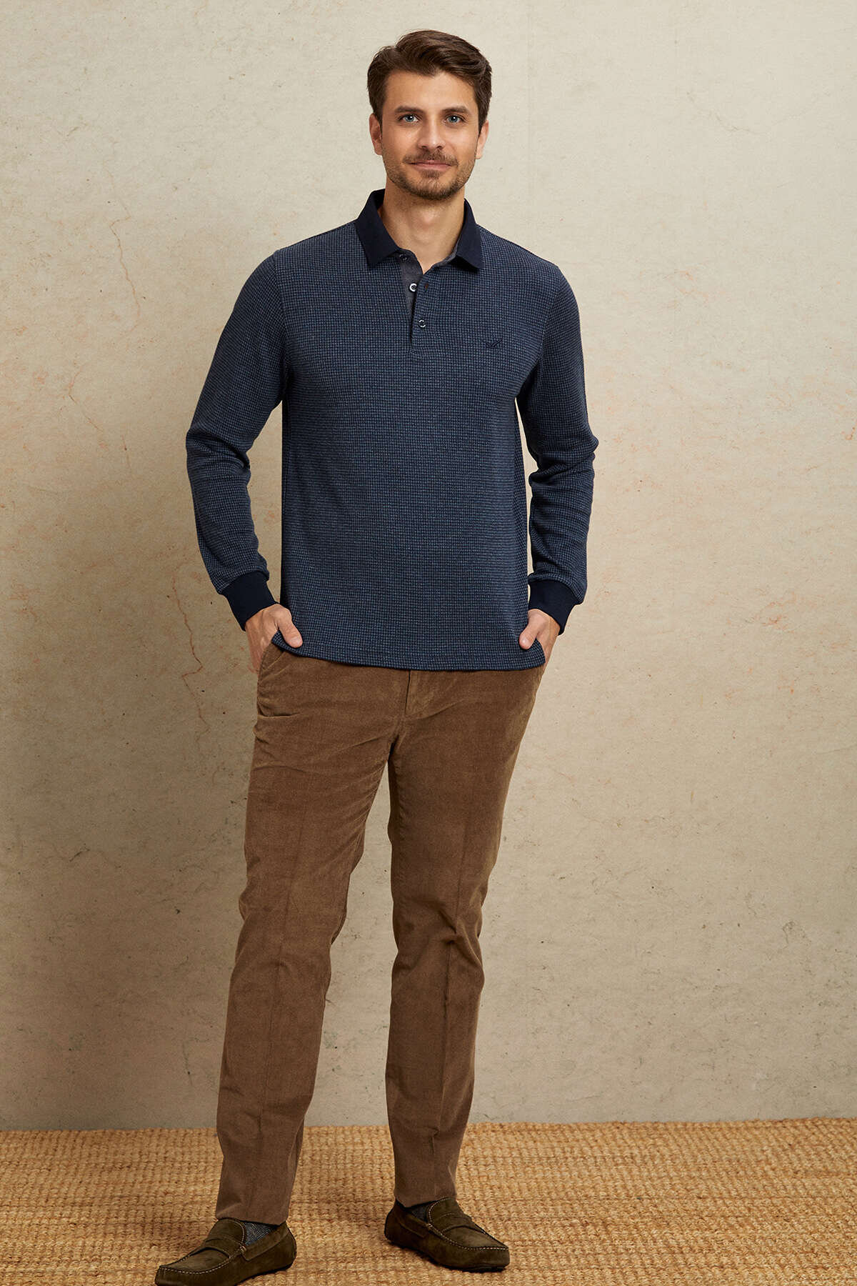 Antrasit Pamuklu Polo Sweatshirt - 3