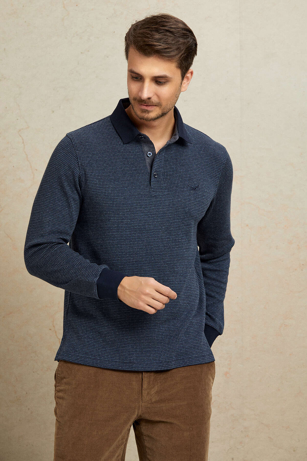 Antrasit Pamuklu Polo Sweatshirt - 5
