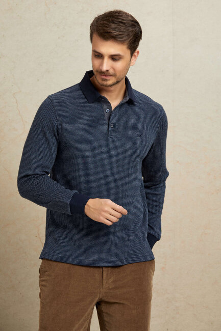 Antrasit Pamuklu Polo Sweatshirt - 5