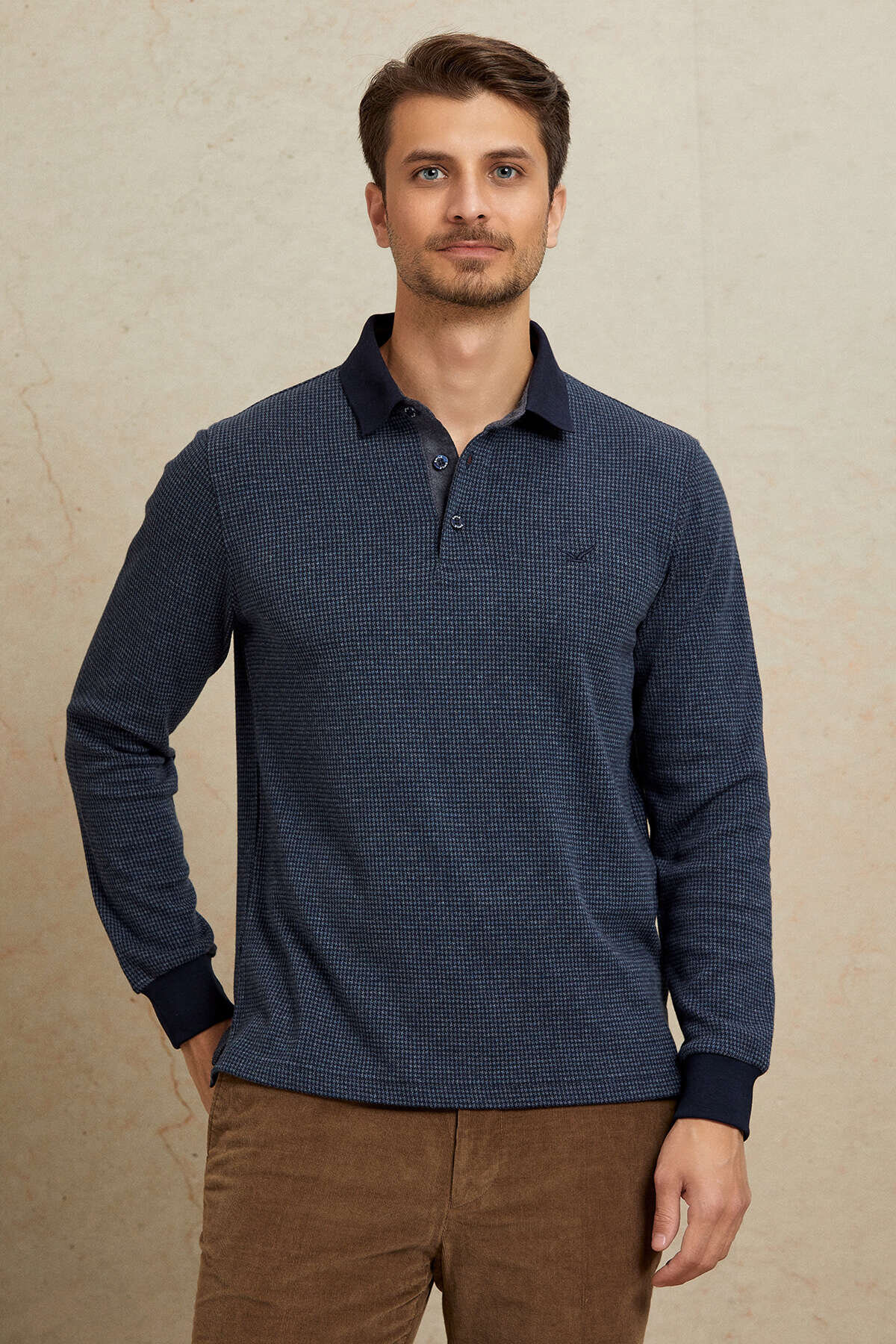 Antrasit Pamuklu Polo Sweatshirt - 6