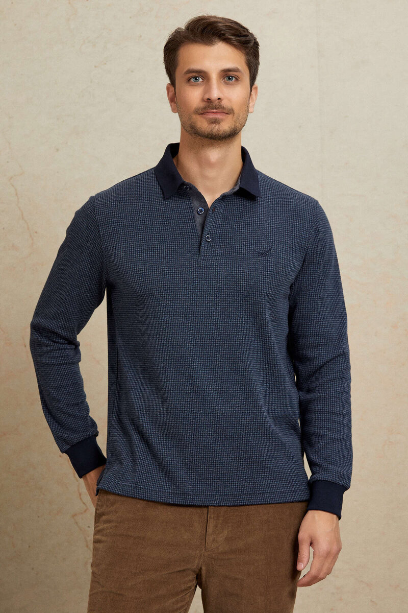 Antrasit Pamuklu Polo Sweatshirt - 6