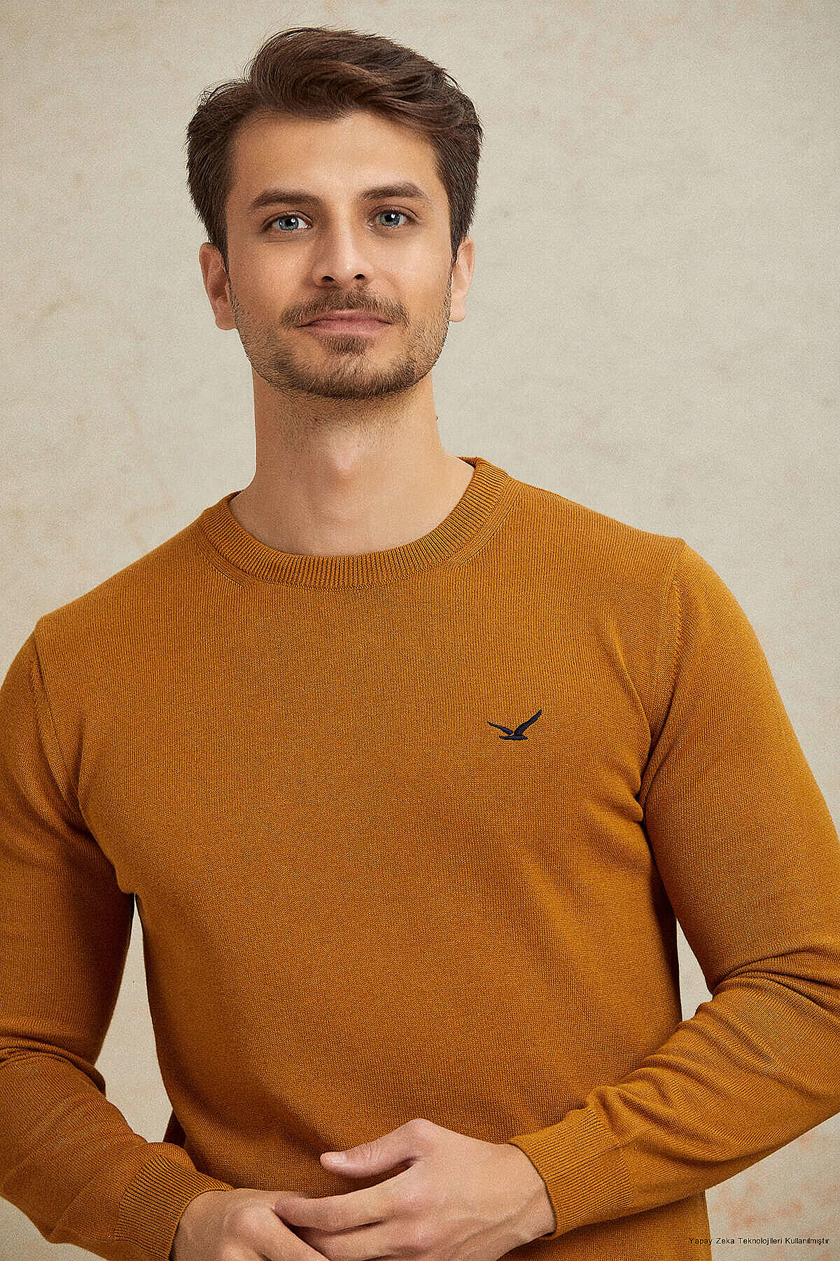 Hardal %100 Pamuk Yuvarlak Yaka Kazak - 2