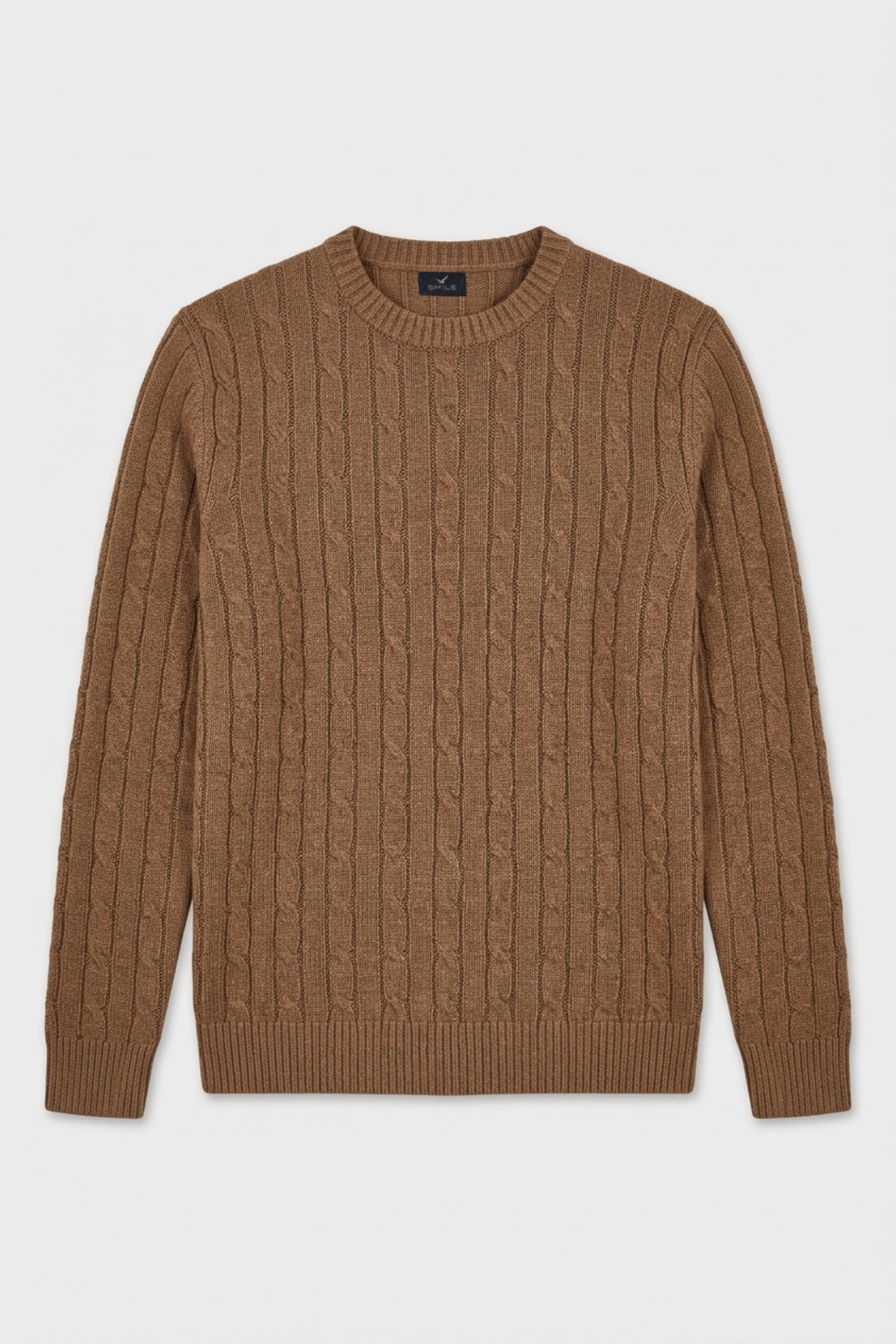 Camel 100% Cotton Crew Neck Sweater - 1