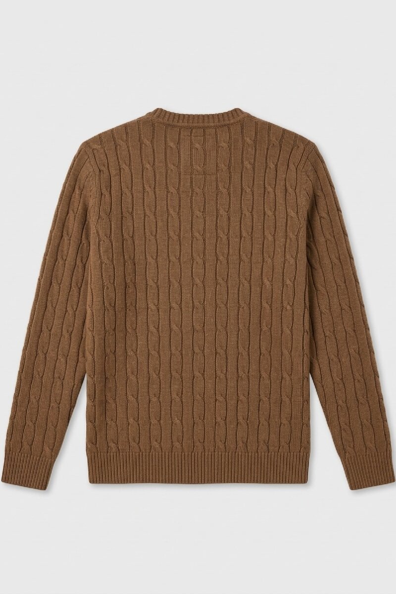 Camel 100% Cotton Crew Neck Sweater - 5