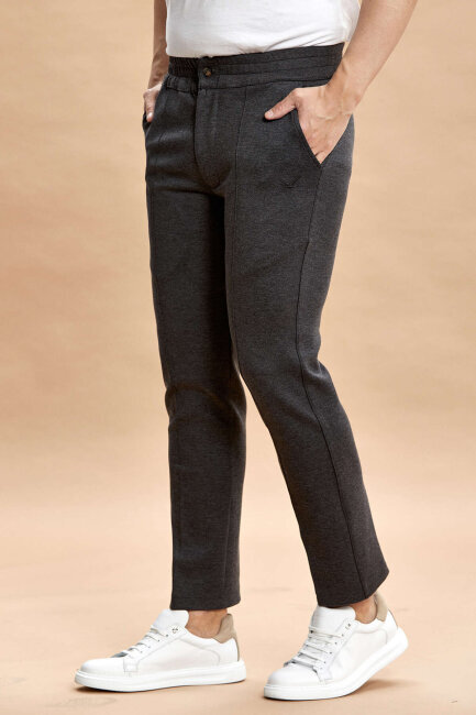 Anthracite Cotton Sweatshirt Pants - 3