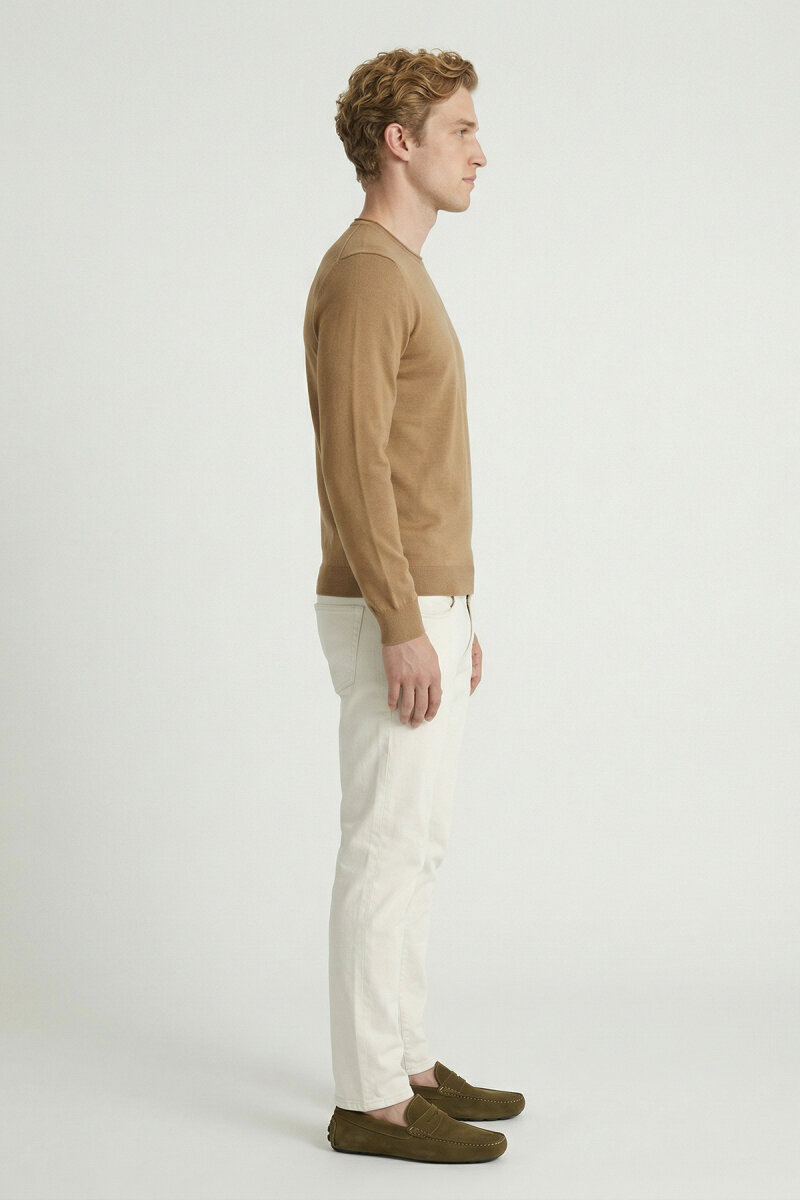 Camel %100 Pamuk Uzun Kollu İnce Kazak - 4