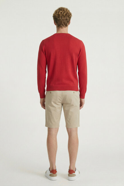 Pembe %100 Pamuk Uzun Kollu İnce Kazak - 6