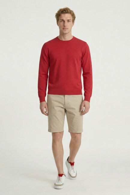 Pembe %100 Pamuk Uzun Kollu İnce Kazak (1)