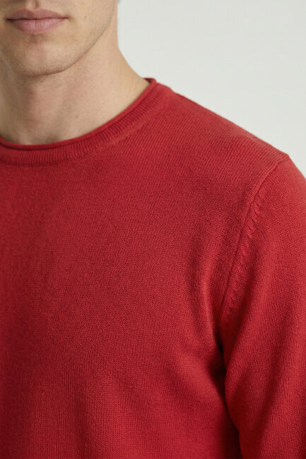 Pembe %100 Pamuk Uzun Kollu İnce Kazak - 3