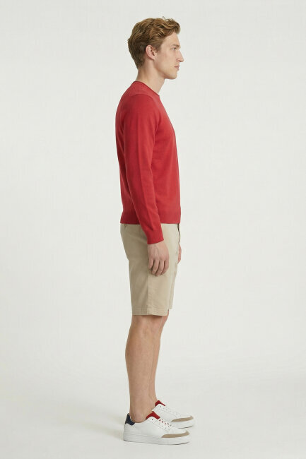 Pembe %100 Pamuk Uzun Kollu İnce Kazak - 4