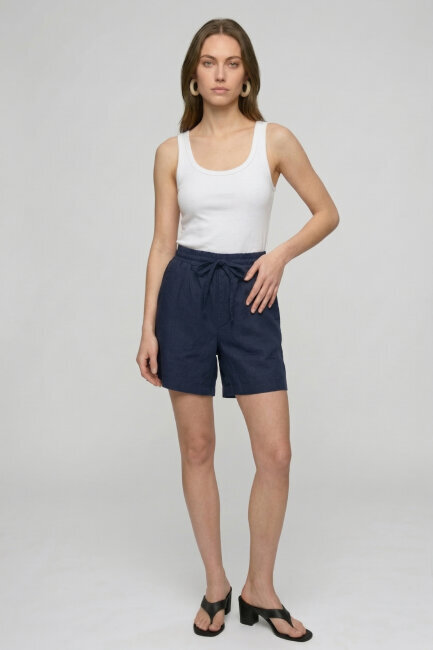 Lacivert %100 Keten Şort (1)