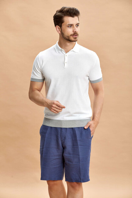 White - Gray Polo Knitwear T-Shirt - 5