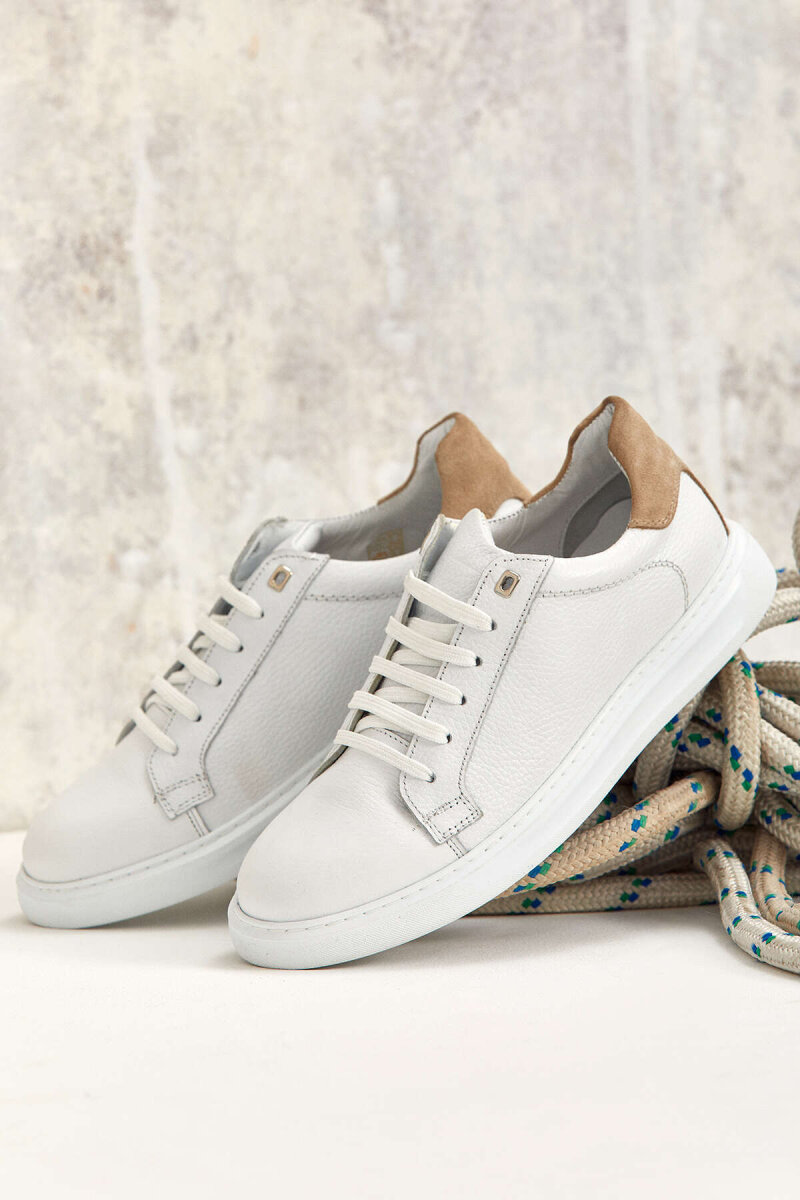 Beyaz - Bej Ayakkabı - 4