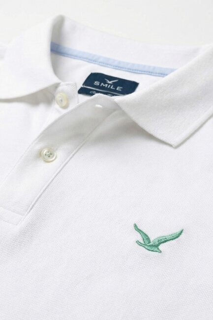 Beyaz Büyük Beden Polo Tişört - 3