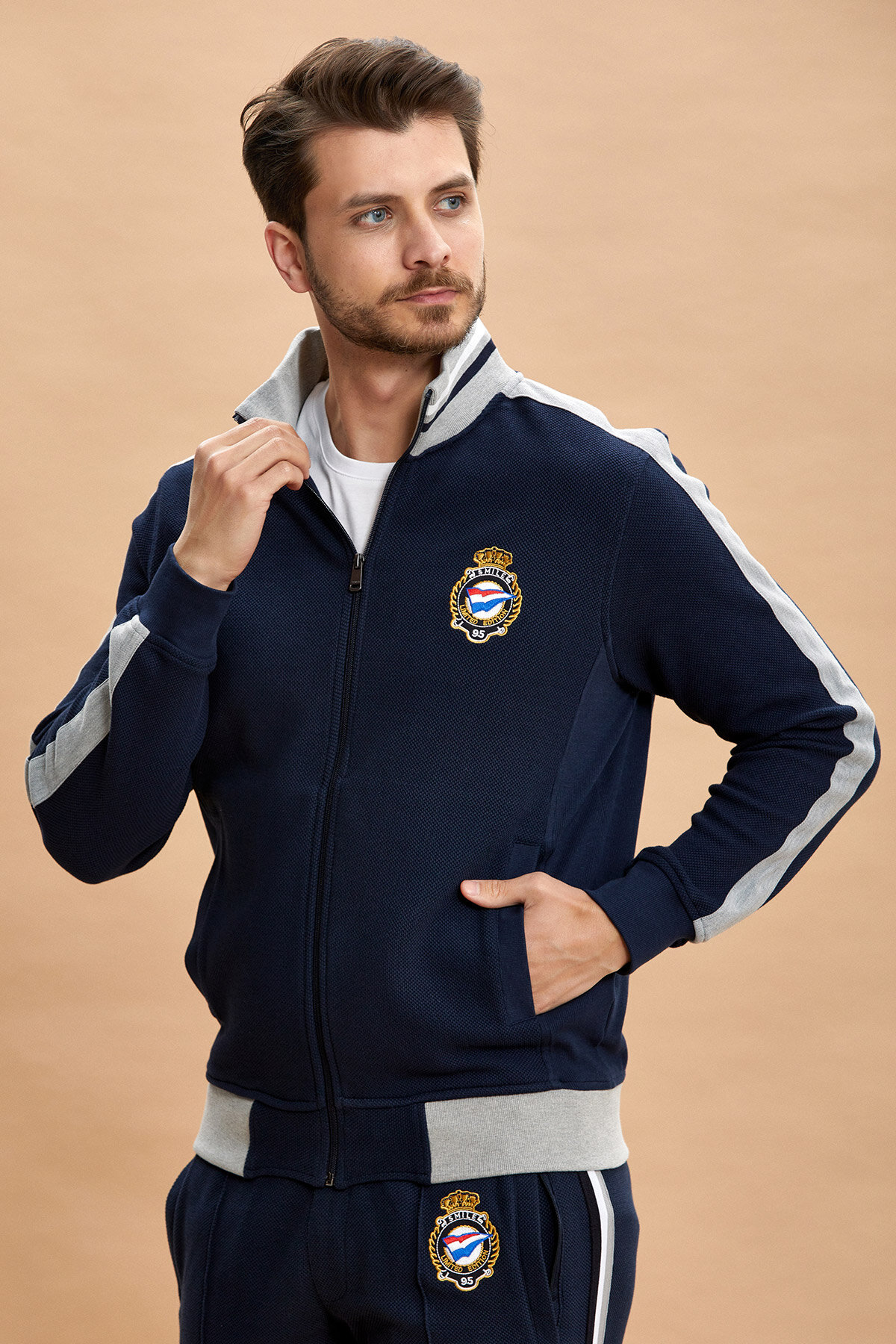 Navy Blue 100% Cotton Sweatshirt - 3