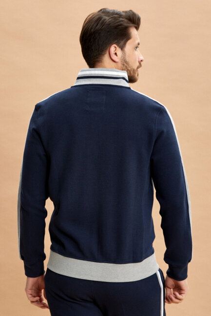 Navy Blue 100% Cotton Sweatshirt - 6