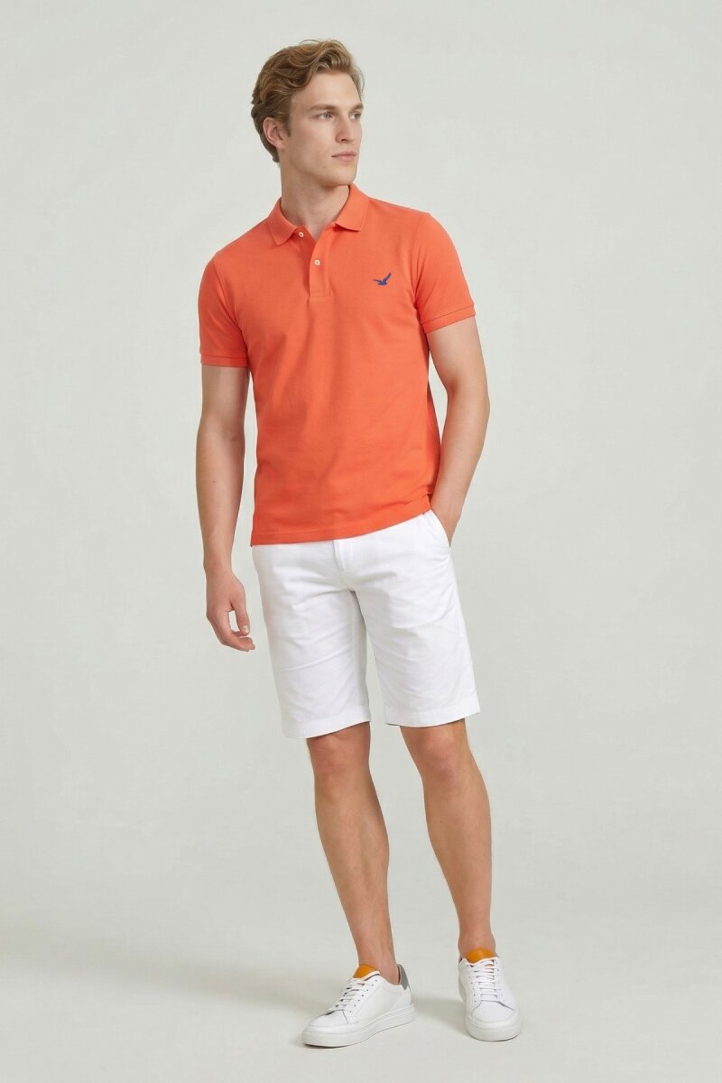 Coral 100% Cotton Polo T-shirt (1)