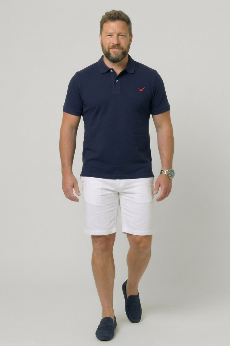 Navy Blue Plus Size Polo T-Shirt - 5