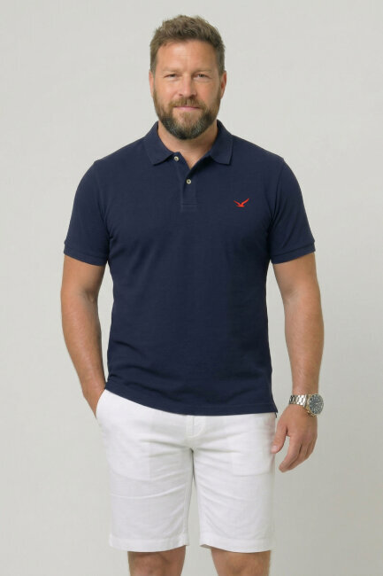 Navy Blue Plus Size Polo T-Shirt