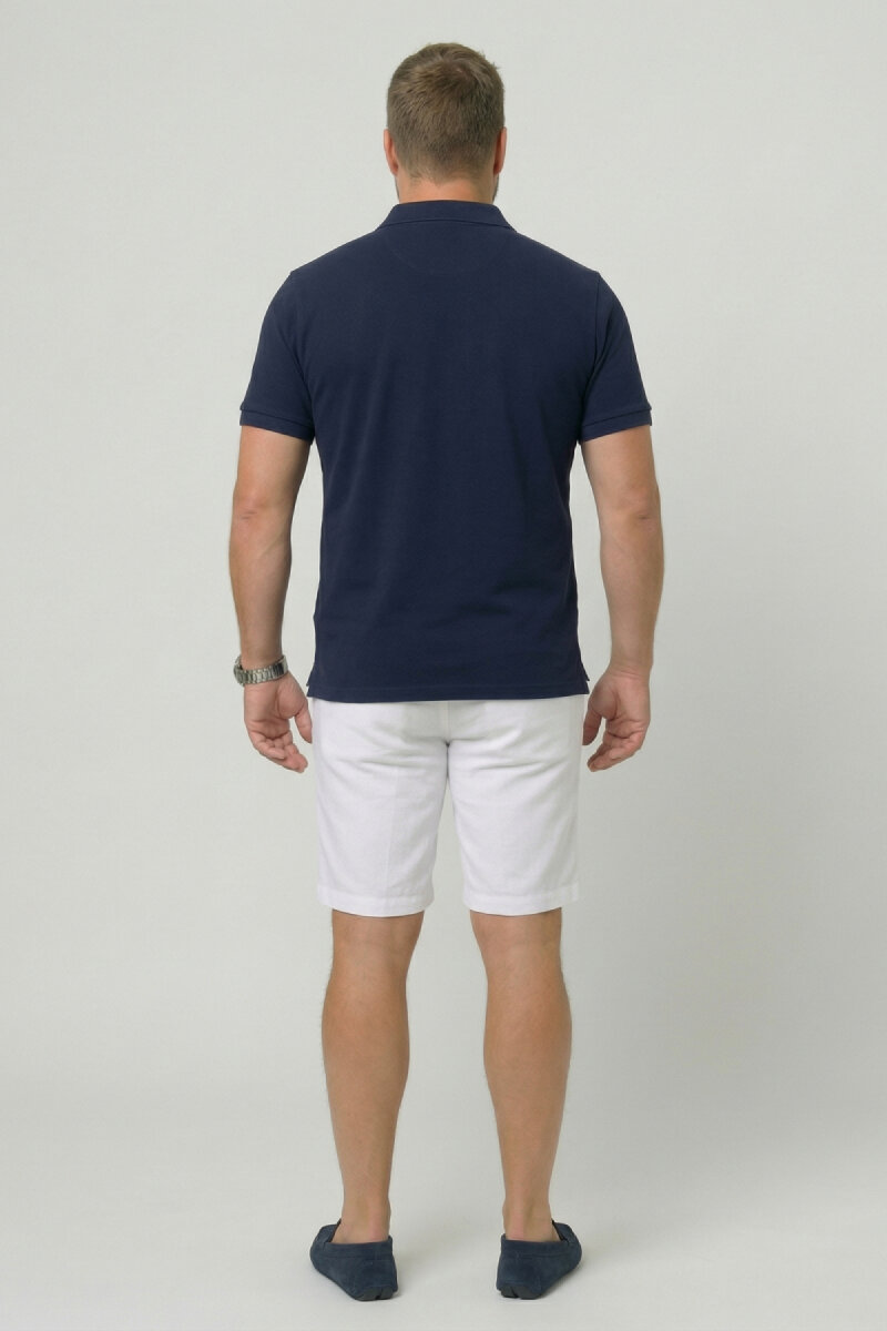 Navy Blue Plus Size Polo T-Shirt - 6