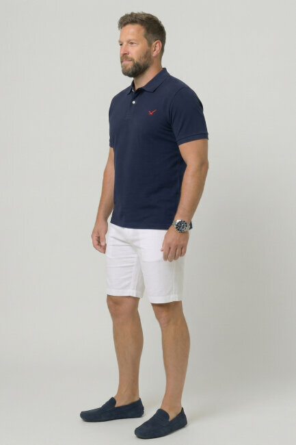 Navy Blue Plus Size Polo T-Shirt - 4