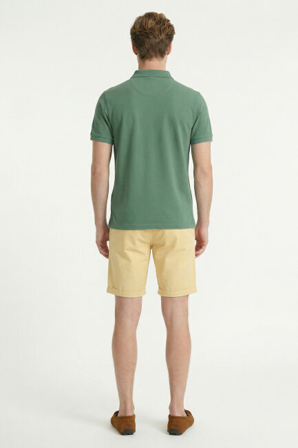 Haki %100 Pamuk Polo Tişört - 6