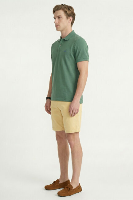 Haki %100 Pamuk Polo Tişört - 3