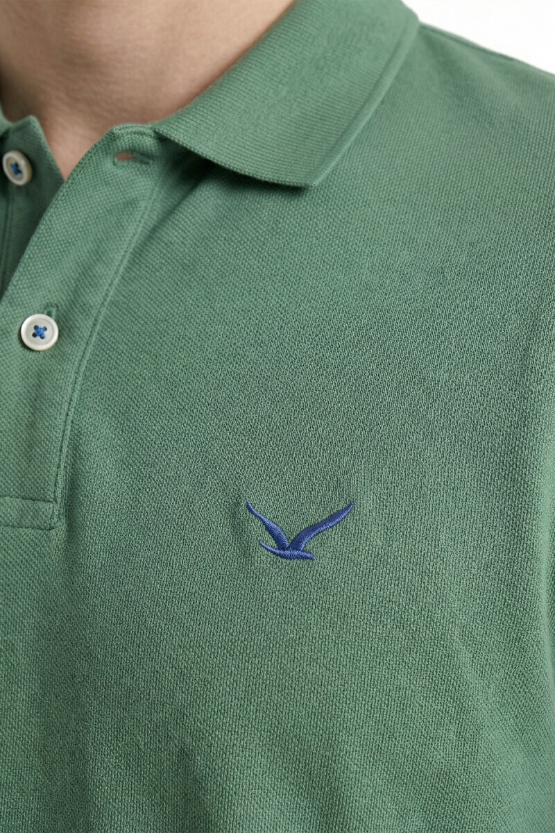 Haki %100 Pamuk Polo Tişört - 4