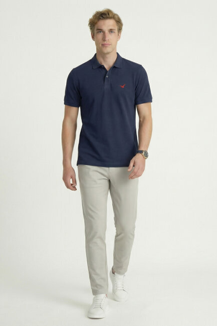 Lacivert %100 Pamuk Polo Tişört - 2