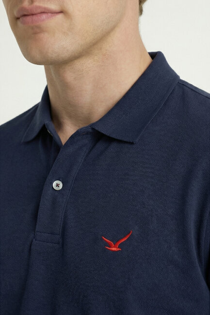 Lacivert %100 Pamuk Polo Tişört - 3