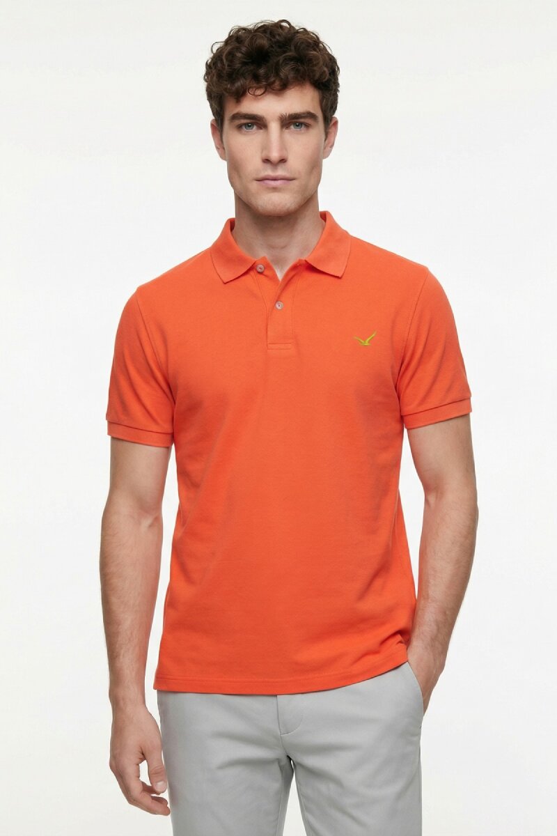 Orange 100% Cotton Polo T-shirt