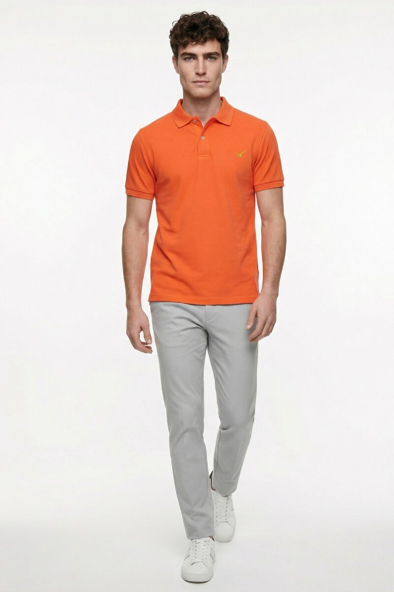 Orange 100% Cotton Polo T-shirt (1)