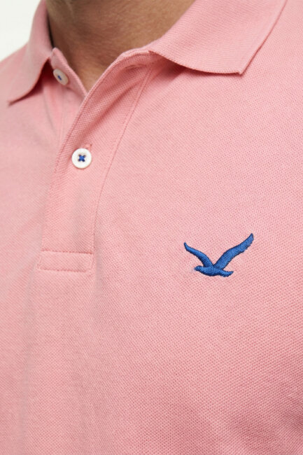 Pembe %100 Gazeli Ege Pamuğu Polo Tişört - 4