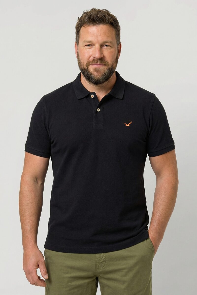 Black Plus Size Polo T-Shirt - 1