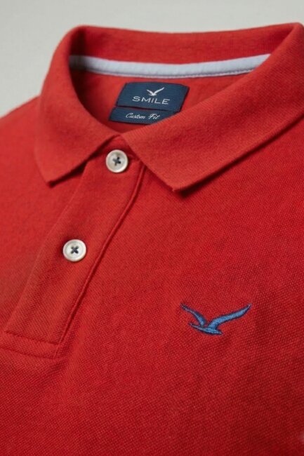 Red 100% Cotton Polo T-shirt - 3