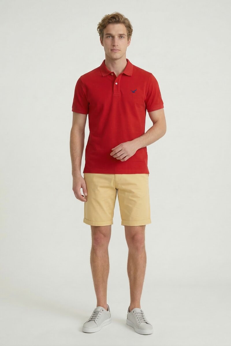 Red 100% Cotton Polo T-shirt (1)
