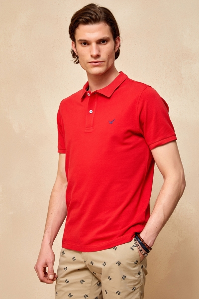 Red 100% Cotton Polo T-shirt 